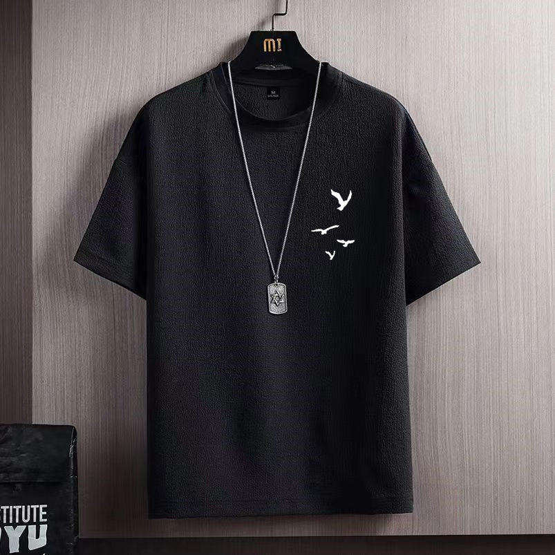 Ice Silk Short Sleeve T-shirt Men